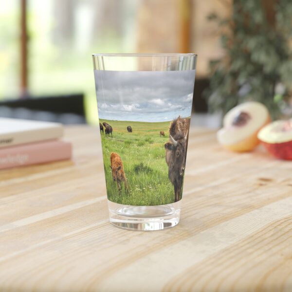 Pint Glass (16oz), Featuring NEW TO THE HERD | Exclusive photography by Fevold Photography