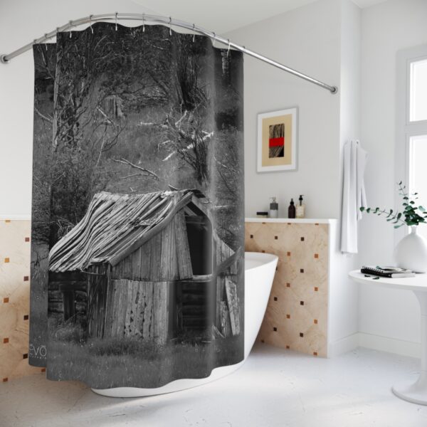 Shower Curtain featuring CABIN IN THE HILLS | Exclusive Photo by Fevold Photography - Image 4