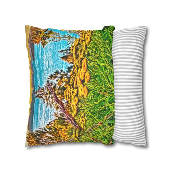 Uniquely Designed Faux Suede Square Pillowcase Featuring SUNRISE OVER LAKE COEUR d'ALENE | Exclusive Photography by Fevold Photography - Image 16