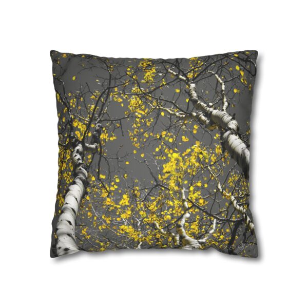 Uniquely Designed Faux Suede Square Pillowcase Featuring GOLDEN STARS OF AUTUMN | Exclusive Photography by Fevold Photography - Image 9