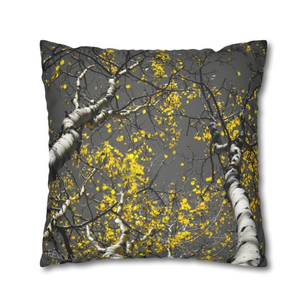 Uniquely Designed Faux Suede Square Pillowcase Featuring GOLDEN STARS OF AUTUMN | Exclusive Photography by Fevold Photography - Image 3