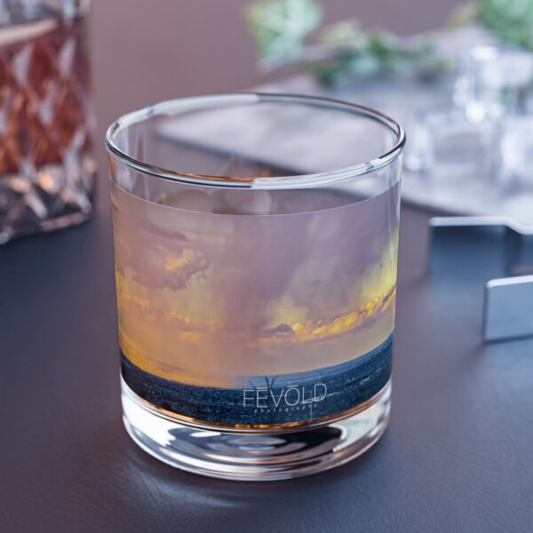 Rocks Glass, 10oz Featuring SNOWSTORM VEILS THE SUNSET | Exclusive Photography by FEVOLD PHOTOGRAPHY - Image 2