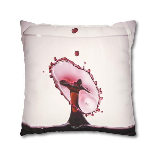 Uniquely Designed Faux Suede Square Pillowcase Featuring SPLASH OF WINE | Exclusive Photography by Fevold Photography - Image 3