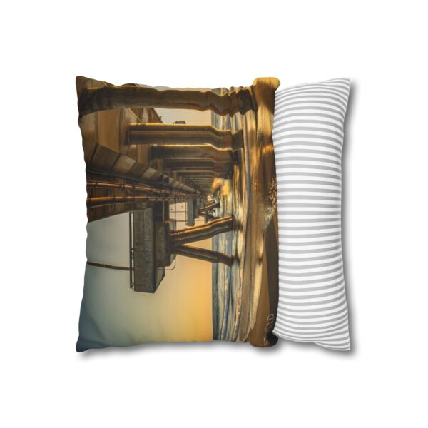 Uniquely Designed Faux Suede Square Pillowcase Featuring GOLDEN HOUR AT VENICE BEACH | Exclusive Photography by Fevold Photography - Image 8