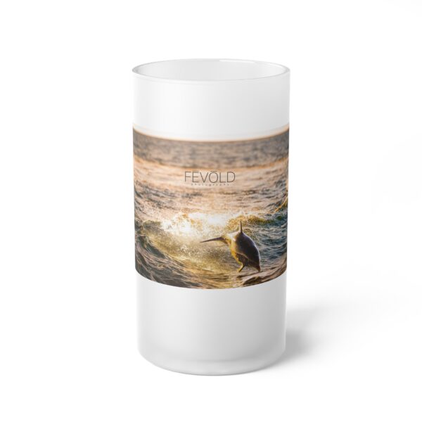 Frosted Glass Beer Mug Featuring RACING THROUGH THE GOLDEN HOUR | Exclusive Photography by Fevold Photography