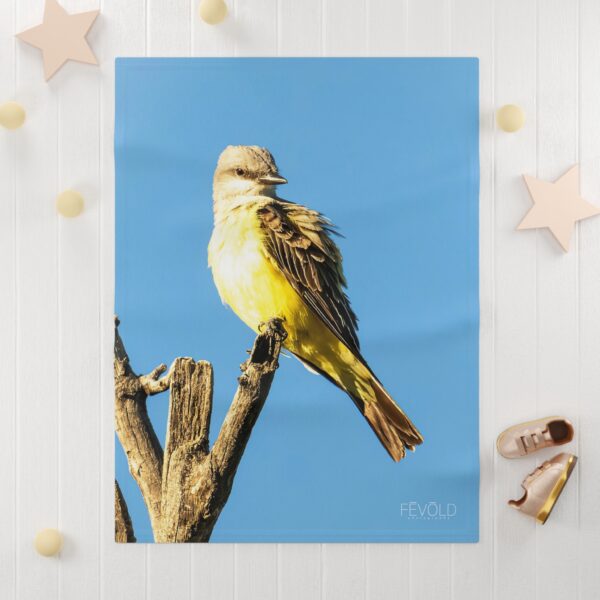 Fleece Baby Blanket featuring WESTERN KINGBIRD | Exclusive Photography by Fevold Photography - Image 3