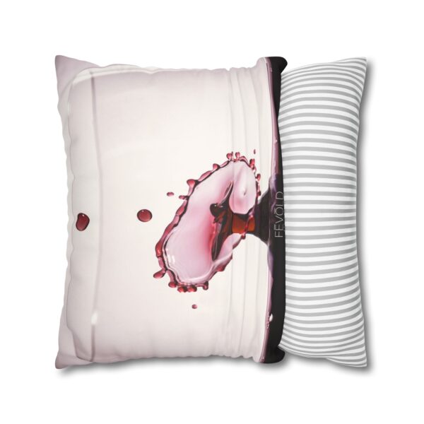 Uniquely Designed Faux Suede Square Pillowcase Featuring SPLASH OF WINE | Exclusive Photography by Fevold Photography - Image 4