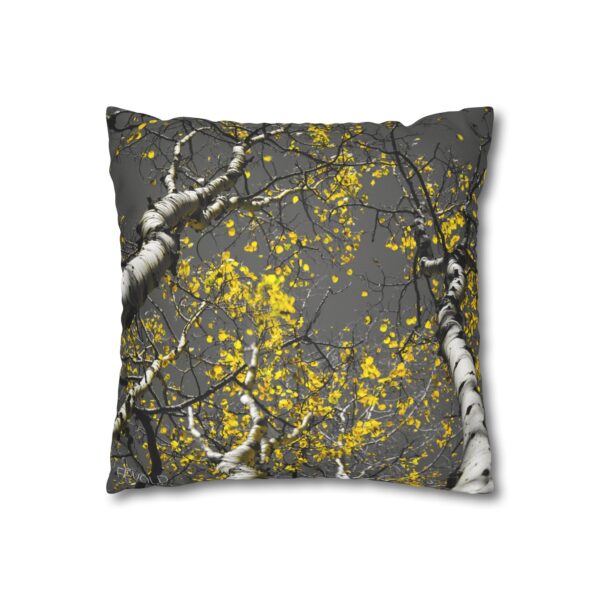 Uniquely Designed Faux Suede Square Pillowcase Featuring GOLDEN STARS OF AUTUMN | Exclusive Photography by Fevold Photography - Image 7