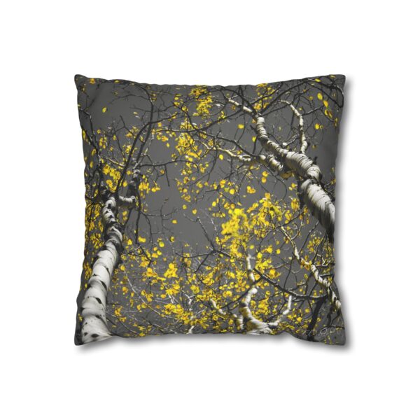 Uniquely Designed Faux Suede Square Pillowcase Featuring GOLDEN STARS OF AUTUMN | Exclusive Photography by Fevold Photography - Image 5