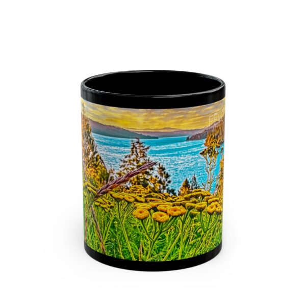 Black Mug (11oz, 15oz) Featuring SUNRISE OVER LAKE COEUR d'ALENE | Exclusive Photography by Fevold Photography - Image 2