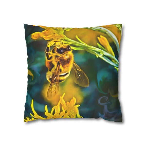 Uniquely Designed Faux Suede Square Pillowcase Featuring POLLEN SMUGGLER | Exclusive Photography by Fevold Photography - Image 9