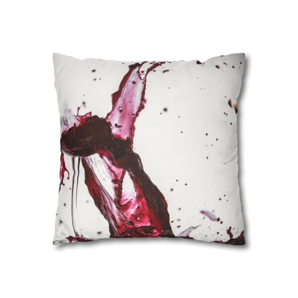 Uniquely Designed Faux Suede Square Pillowcase Featuring WINE SHATTERS | Exclusive Photography by Fevold Photography - Image 3