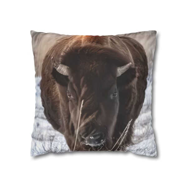 Uniquely Designed Faux Suede Square Pillowcase Featuring NORTH DAKOTA ICON | Exclusive Photography by Fevold Photography - Image 9