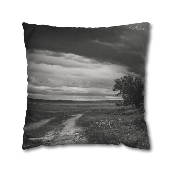 Uniquely Designed Faux Suede Square Pillowcase Featuring NORTH DAKOTA BACKROADS | Exclusive Photography by Fevold Photography - Image 2