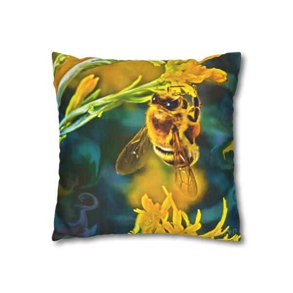 Uniquely Designed Faux Suede Square Pillowcase Featuring POLLEN SMUGGLER | Exclusive Photography by Fevold Photography - Image 7