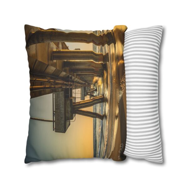 Uniquely Designed Faux Suede Square Pillowcase Featuring GOLDEN HOUR AT VENICE BEACH | Exclusive Photography by Fevold Photography - Image 4