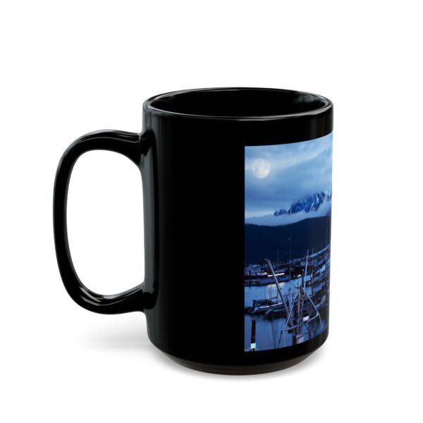 Black Mug (11oz, 15oz) Featuring MOONLIGHT OVER SEWARD | Exclusive Photography by Fevold Photography - Image 9