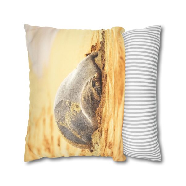 Uniquely Designed Faux Suede Square Pillowcase Featuring BEACH LIFE | Exclusive Photography by Fevold Photography - Image 2