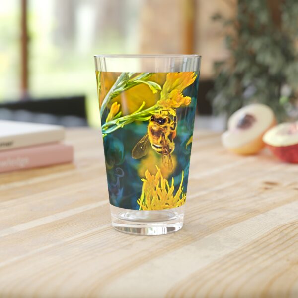 Pint Glass (16oz), Featuring POLLEN SMUGGLER | Exclusive photography by Fevold Photography - Image 2