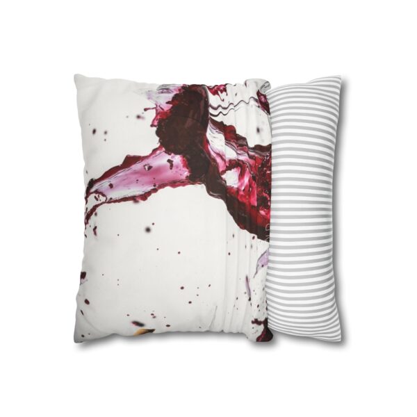 Uniquely Designed Faux Suede Square Pillowcase Featuring WINE SHATTERS | Exclusive Photography by Fevold Photography - Image 2