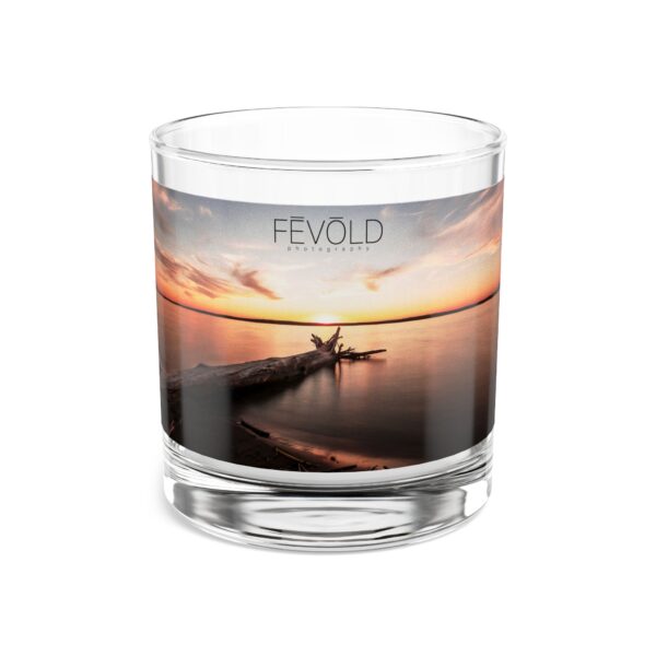 Rocks Glass, 10oz Featuring DUSK AT SANDY BEACH | Exclusive Photography by FEVOLD PHOTOGRAPHY - Image 3