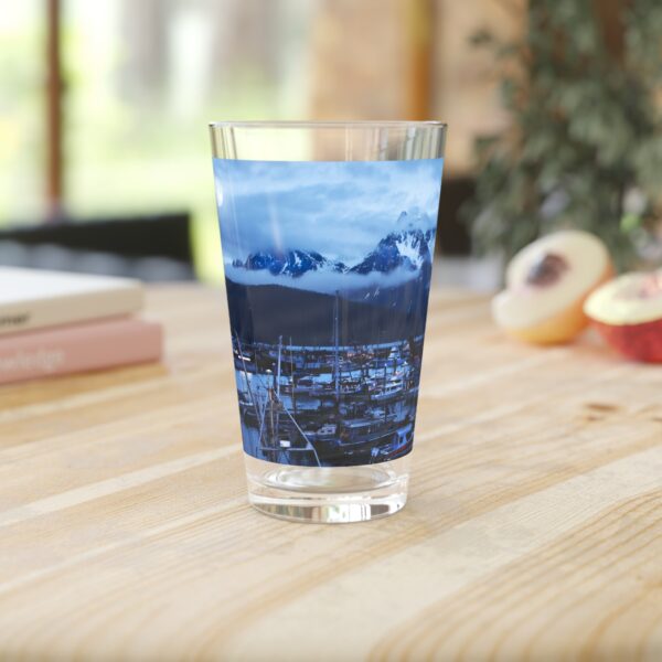 Pint Glass (16oz), Featuring MOONLIGHT OVER SEWARD | Exclusive photography by Fevold Photography