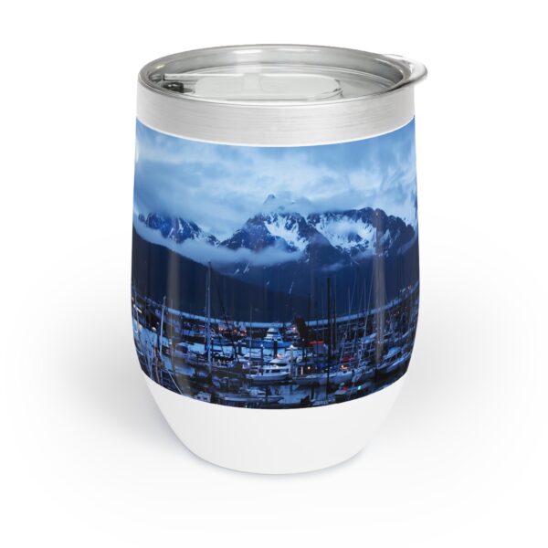 Wine Tumbler Featuring MOONLIGHT OVER SEWARD | Exclusive Photography by Fevold Photography - Image 2