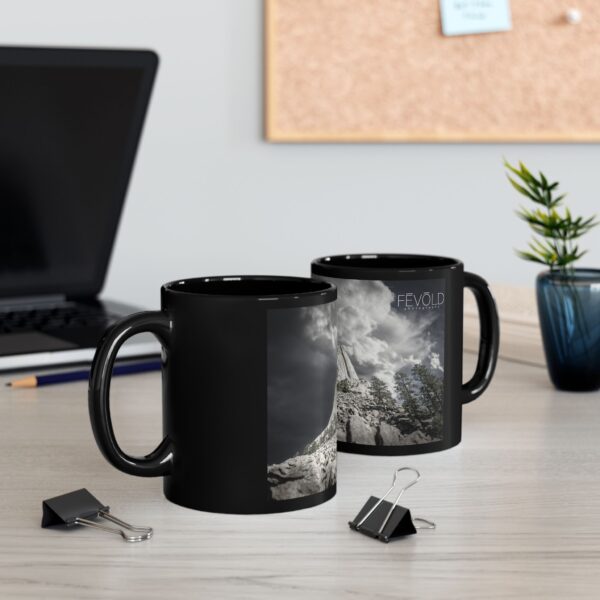 Black Mug (11oz, 15oz) Featuring DEVIL'S TOWER | Exclusive Photography by Fevold Photography - Image 3