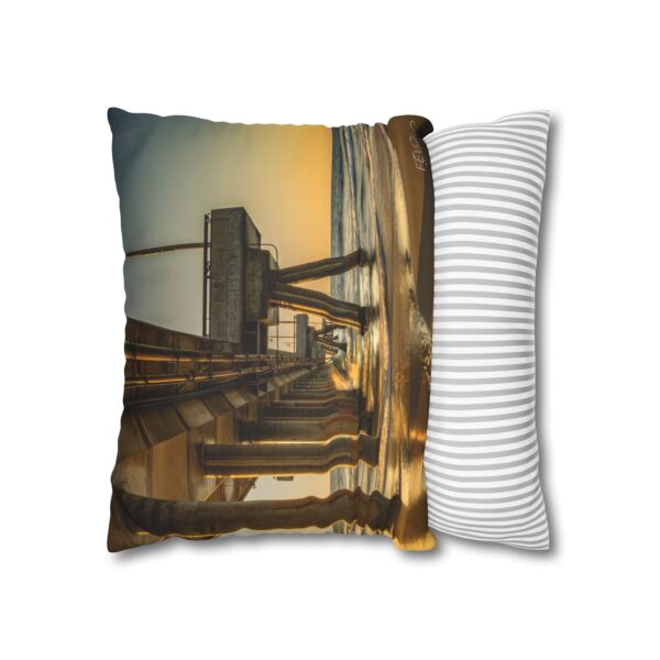 Uniquely Designed Faux Suede Square Pillowcase Featuring GOLDEN HOUR AT VENICE BEACH | Exclusive Photography by Fevold Photography - Image 10