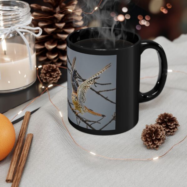 Black Mug (11oz, 15oz) Featuring AMERICAN KESTREL | Exclusive Photography by Fevold Photography - Image 6