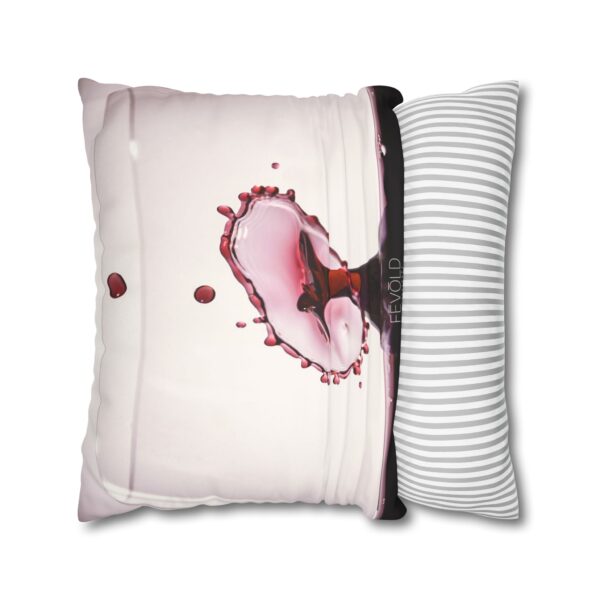 Uniquely Designed Faux Suede Square Pillowcase Featuring SPLASH OF WINE | Exclusive Photography by Fevold Photography - Image 2