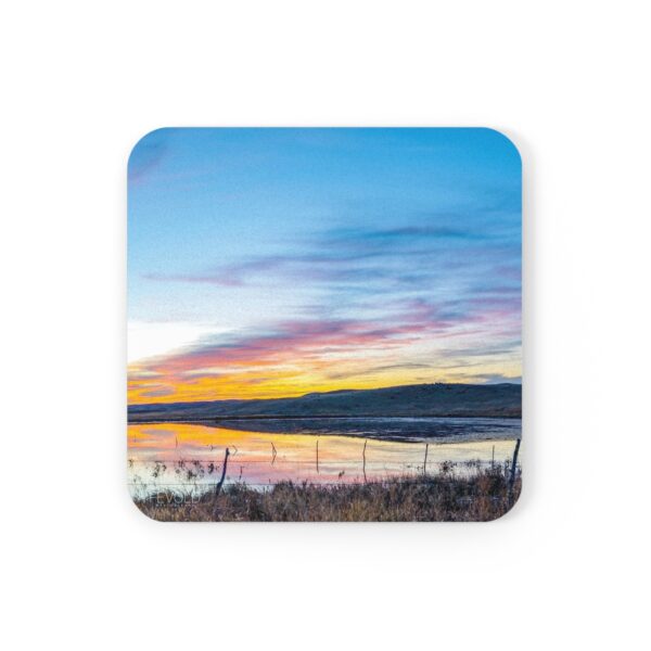 Cork Back Coaster featuring SANDHILLS SUNSET | Exclusive Photo by Fevold Photography - Image 2