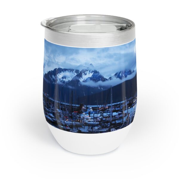 Wine Tumbler Featuring MOONLIGHT OVER SEWARD | Exclusive Photography by Fevold Photography - Image 3