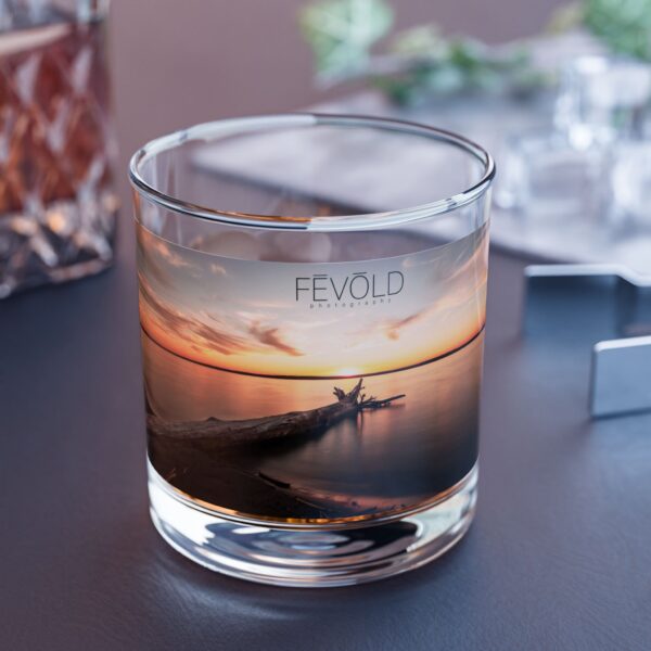 Rocks Glass, 10oz Featuring DUSK AT SANDY BEACH | Exclusive Photography by FEVOLD PHOTOGRAPHY - Image 2