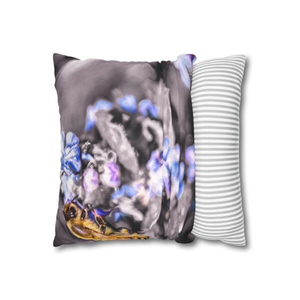 Uniquely Designed Faux Suede Square Pillowcase Featuring BUBBLE BEE | Exclusive Photography by Fevold Photography - Image 8