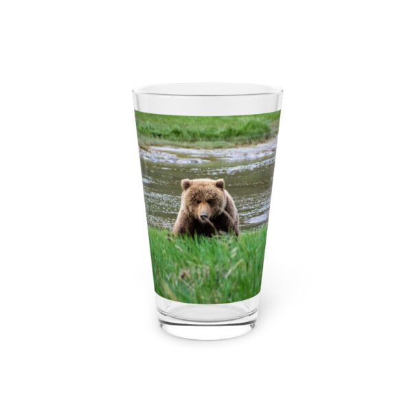 Pint Glass (16oz), Featuring BEAR STARE | Exclusive photography by Fevold Photography