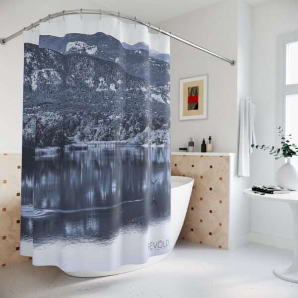 Shower Curtain featuring A TROUT TAKES FLIGHT, Exclusive Photo by Fevold Photography - Image 4