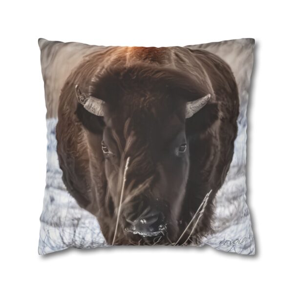 Uniquely Designed Faux Suede Square Pillowcase Featuring NORTH DAKOTA ICON | Exclusive Photography by Fevold Photography