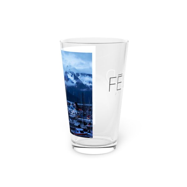 Pint Glass (16oz), Featuring MOONLIGHT OVER SEWARD | Exclusive photography by Fevold Photography - Image 5