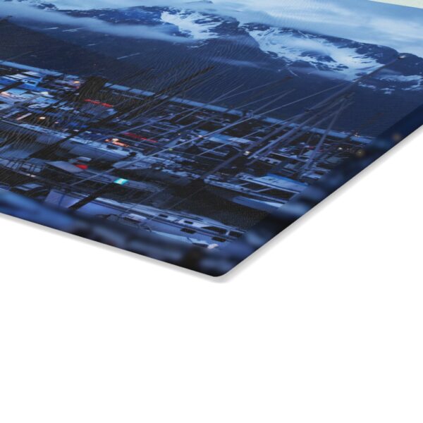 Textured, Tempered Glass Cutting Board Featuring MOONLIGHT OVER SEWARD | Exclusive Photography by Fevold Photography - Image 5