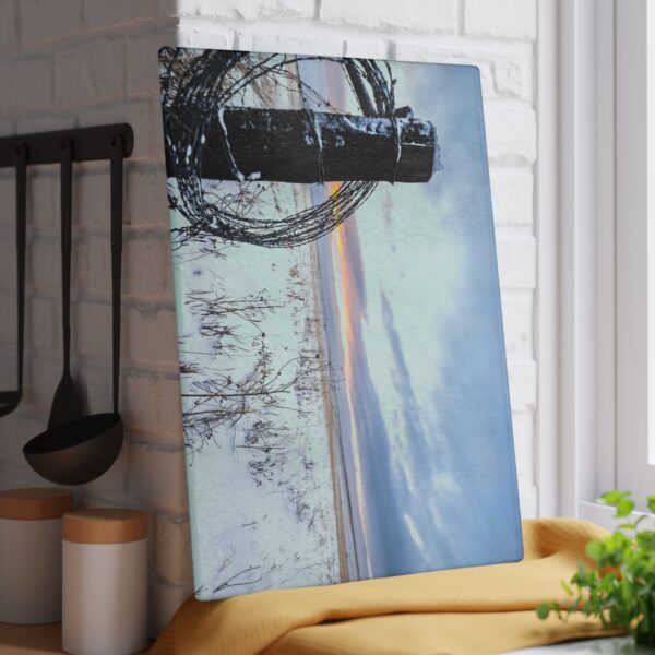 Textured, Tempered Glass Cutting Board Featuring THE MORNING AFTER | Exclusive Photography by Fevold Photography - Image 2