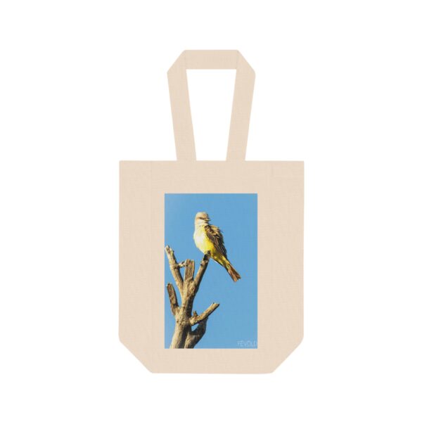 Double Wine Tote Bag featuring WESTERN KINGBIRD | Exclusive Photo by Fevold Photography - Image 2