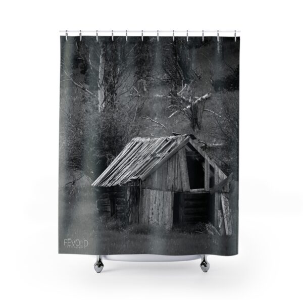 Shower Curtain featuring CABIN IN THE HILLS | Exclusive Photo by Fevold Photography