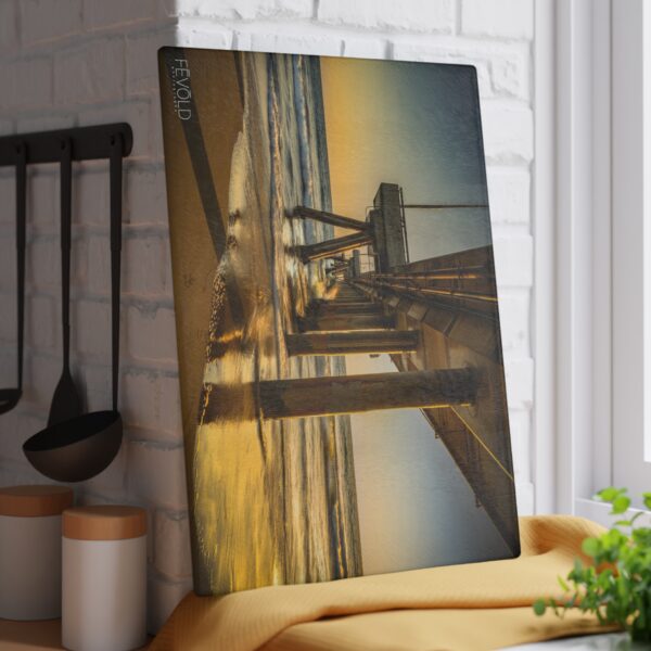 Textured, Tempered Glass Cutting Board Featuring GOLDEN HOUR AT VENICE BEACH | Exclusive Photography by Fevold Photography - Image 2