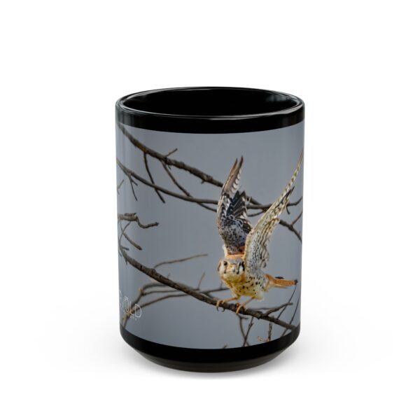 Black Mug (11oz, 15oz) Featuring AMERICAN KESTREL | Exclusive Photography by Fevold Photography - Image 7