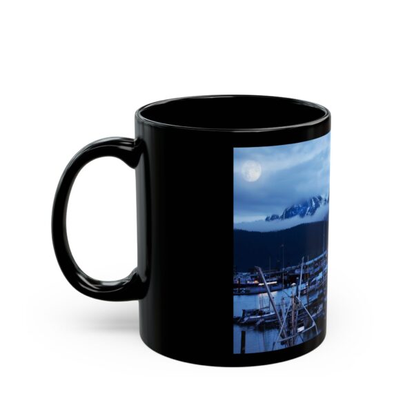 Black Mug (11oz, 15oz) Featuring MOONLIGHT OVER SEWARD | Exclusive Photography by Fevold Photography - Image 5