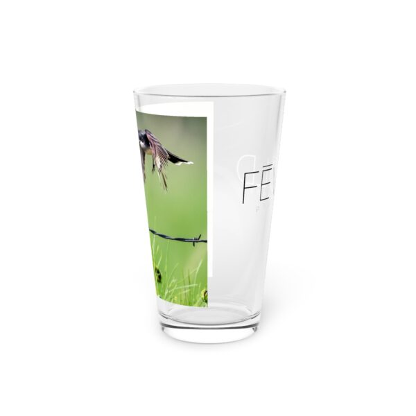 Pint Glass (16oz), Featuring EASTERN KINGBIRD CHECKING OUT THE WILDFLOWERS | Exclusive photography by Fevold Photography - Image 5