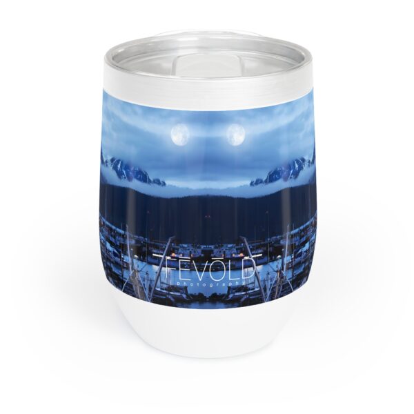 Wine Tumbler Featuring MOONLIGHT OVER SEWARD | Exclusive Photography by Fevold Photography - Image 5