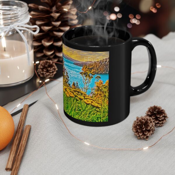 Black Mug (11oz, 15oz) Featuring SUNRISE OVER LAKE COEUR d'ALENE | Exclusive Photography by Fevold Photography - Image 6