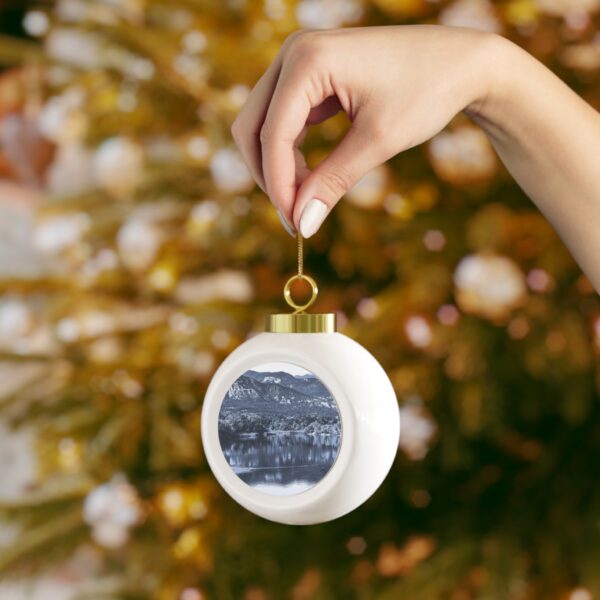 Christmas Ball Ornament featuring A TROUT TAKES FLIGHT, Exclusive Photo by Fevold Photography - Image 4